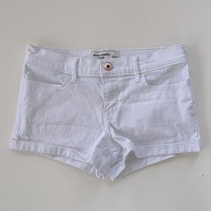 Abercrombie kids Girls Preppy White Denim Shorts Shortie Shorts Size 11/12